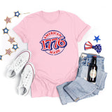 National Flag Day T Shirts Summer Women's Short Sleeve T-shirt Independence Day round Neck