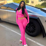 Women Co-Ord Set Women's Clothing Long-Sleeve Zipper Hooded Fashion Casual