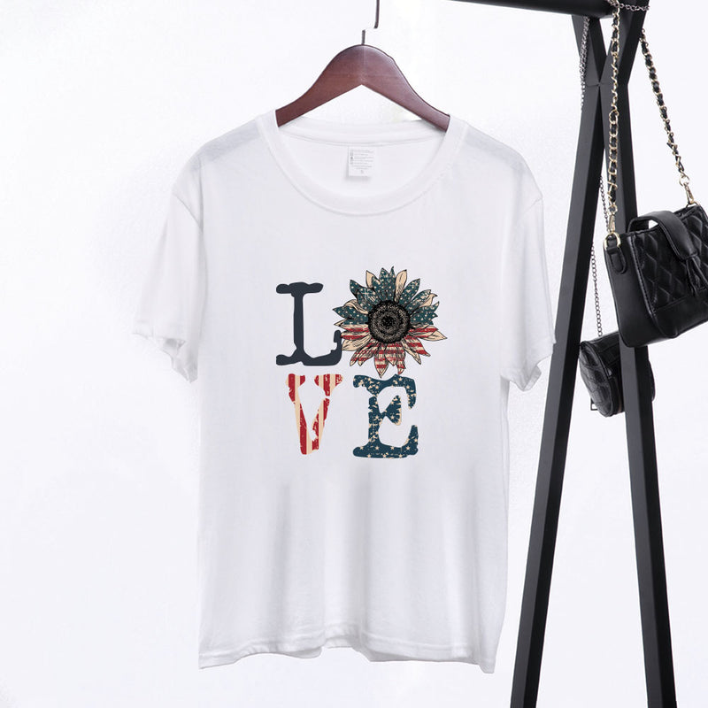 Women Independence Day T Shirt Printed Short Sleeve T-shirt