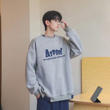 Men Hoodie Sweater Men's Spring and Autumn round Neck Loose Printed Bottoming Shirt