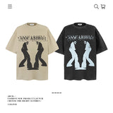 American vintage street T-shirt pure cotton men's and women's summer loose half-sleeves
