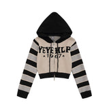 Women Sweater Short Hood Knitted Autumn Casual Zipper Sweater