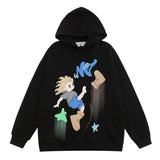Men Hoodie Printed Hooded Loose Sweater Men's Spring and Autumn Loose Casual