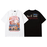 Men T Shirt Graffiti Printing Short Sleeve T-shirt Hip-Hop Street Casual Men and Women