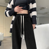 Palazzo Pants Chenille Drape Mop Wide Leg Pants Casual Pants for Women