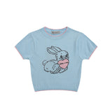 Women Sweater Short-Sleeved Sweater Women's Summer Casual O-neck Short Top