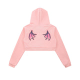 Women Hoodie Printed Hooded Short Sweater Women's Autumn Leisure Long Sleeve Hoodie
