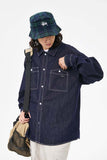 Unisex Jacket Fall Raw Wash Shirt Women's Clothing