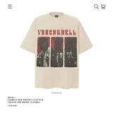 American vintage street T-shirt retro men's summer loose half-sleeved shirt