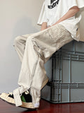 Men Sweatpants Men's Summer Pants Hiphop Leg Zipper Straight