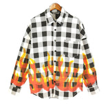 Palm Angle Sweatshirt Palm Angels Flame Letter Print Plaid Long Sleeve Shirt Men's and Women's Coats