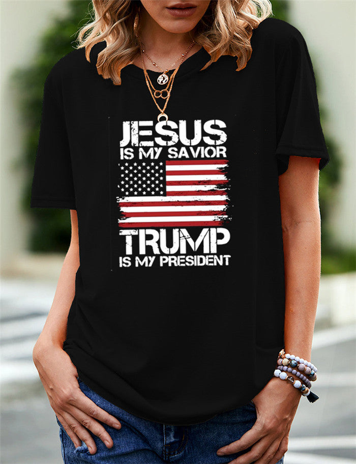 Women's Independence Day T Shirt Printed Short-Sleeved T-shirt