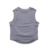 Women Vest Letter Print Short Vest for Girls Summer Sleeveless