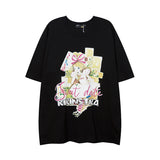 Men T Shirt Printed Couple Short Sleeve T-shirt Men and Women Street Casual Couple