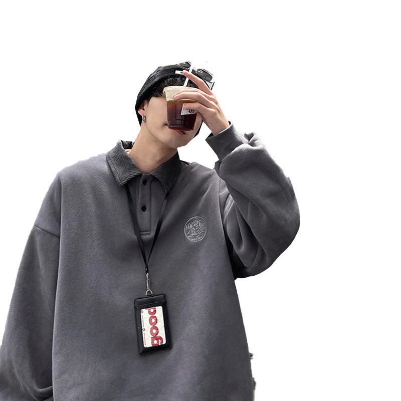 Men Hoodie Sweater Men's Ins Korean Style Trendy Loose and Lazy Style Coat Spring