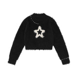 Women Sweater Short Sweater for Girls Autumn Crew Neck Casual