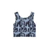 Women Vest Printed Short Vest Summer Casual Spaghetti Straps Sleeveless
