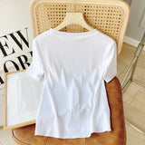 Women T-Shirt Women's Summer Fashion Short Sleeve Cardigan