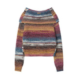 Women Sweater Autumn Striped Sweater Casual Long Sleeve Sweater