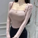 Women Long Sleeve Shirt Vest Short Long Sleeve Top