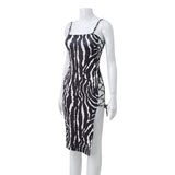 Women Desses Suspenders Dress Printed Spicy Midi Dress