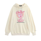 Men Fleece Lined Hoodie Printed Hoodie Autumn Men's Loose Street Long Sleeve Pullover