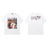Men T Shirt Hip Hop Vintage Print Short Sleeves T-shirt Men and Women Casual
