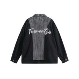 Unisex Jacket Autumn Color Contrast Patchwork Brushed Coat Women's Clothing