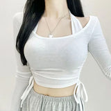 Women Long Sleeve Shirt Women's Sexy Long Sleeve U Collar Short Autumn