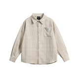 Unisex Jacket Autumn Leisure Plaid Letters Shirt
