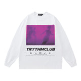 Men Long Sleeve Shirt Long Sleeve T-shirt Retro Loose Long Sleeve Men and Women