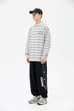 Unisex Sweater Autumn Pinstripe round Neck Sweater