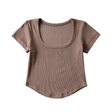 Women T-Shirt Short-Sleeved T-shirt Women's Summer Tight Top