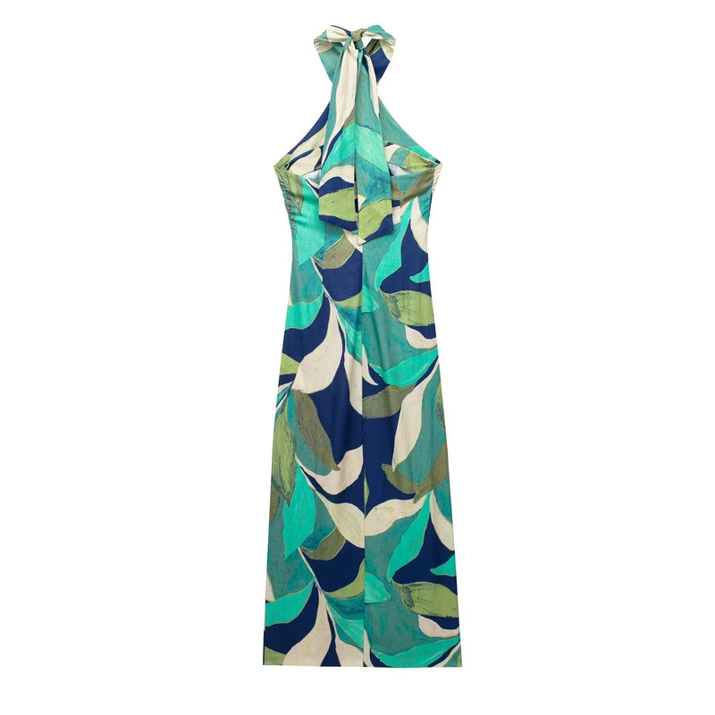 Jungle Print Maxi Dress Summer Women's Clothing Dress