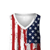 National Flag Day T Shirts Vest Female Loose Sleeveless T-shirt Independence Day