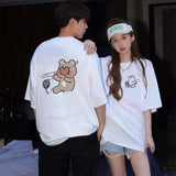 Couple little bear little rabbit badminton hit T shirt