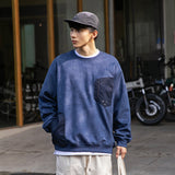 Unisex Hoodie National Fashion Vintage Sweater round Neck Pullover Top Men