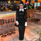 Woman Dresses Women's Spring round Neck Long Sleeve Stitching Dress