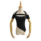 Women T-Shirt Short Sleeve Halterneck T-shirt Top
