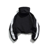 Unisex Jacket Autumn Contrast Color Hooded Coat Women's Clothing
