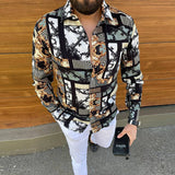 Men Shirt Men's Shirt Hot-Selling Floral-Print Casual
