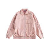 Unisex Jacket Fall Personality Zipper Leather Coat