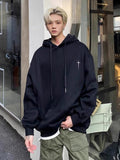 Men Hoodie Hooded Sweater Men's Spring and Autumn Fashion Brand Pu Handsome Loose High-End Coat