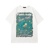Men T Shirt Hip Hop Design Cartoon Couple Short Sleeve T-shirt Men and Women