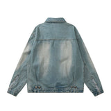 Men Denim Jacket Men's Spring and Autumn Washed Denim Clothes Jacket