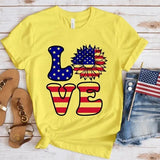 Women's Independence Day T Shirt round Neck Short Sleeve T-shirt Women's Top