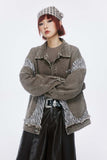 Unisex Jacket Autumn Stitching Striped Denim Coat Women's Clothing