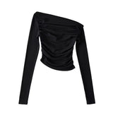 Women T-Shirt Long-Sleeved T-shirt Women's Stretch Solid Color Bottoming Shirt Autumn