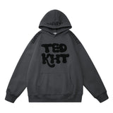 Men Fleece Lined Hoodie Embroidered Letter Hooded Sweater Men's Ins Loose Casual Autumn and Winter