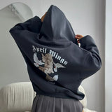 Women Sweatshirt Printed Sweater Women's Spring and Autumn Hooded Loose